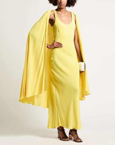 Woman Maxi dress Yellow Size 10 Viscose