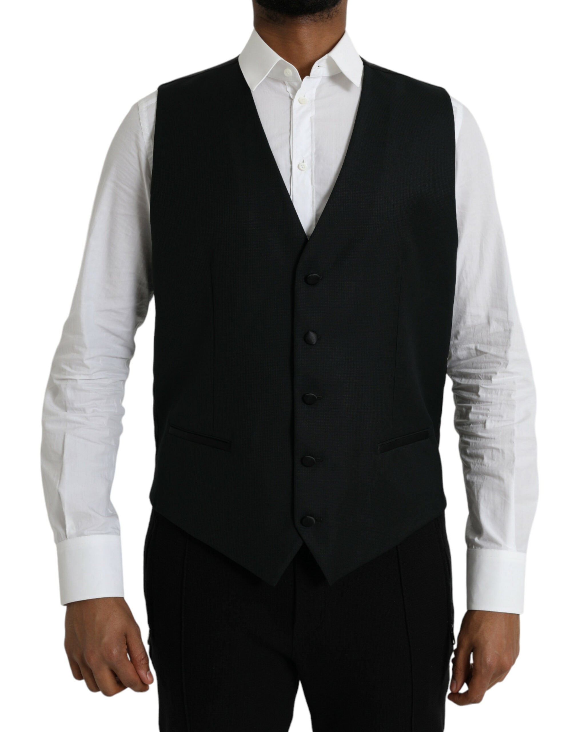 Wool Formal Dress Vest — Black