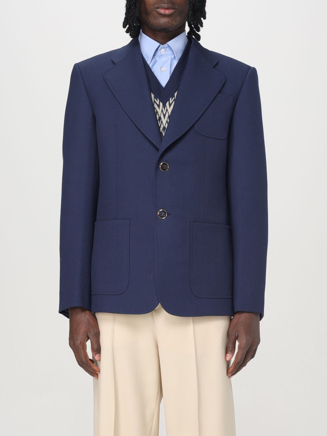 Blazer Men color Blue