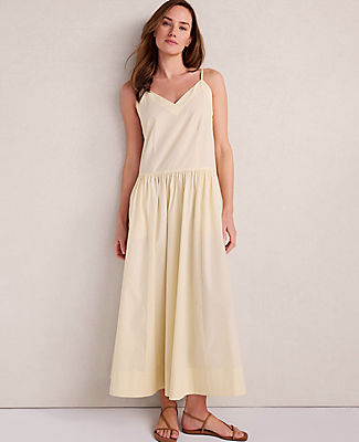 Ann Taylor Haven Well Within Organic Cotton Poplin Strappy Maxi Dress