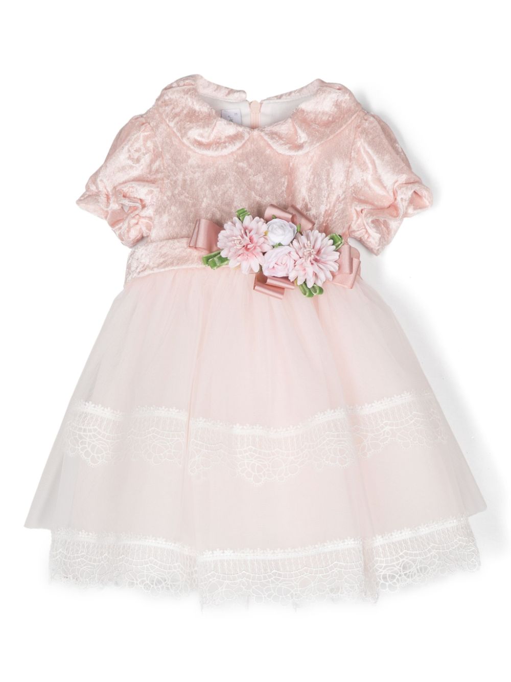 Floral-appliqué dress - Pink