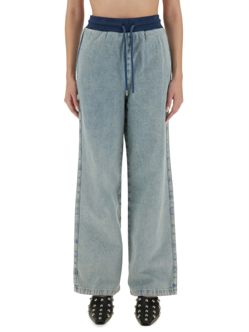 Moschino - wide leg trousers distressed detai