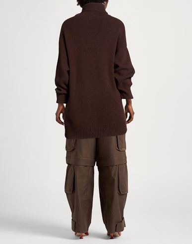 Woman Turtleneck Dark brown Size ONESIZE Viscose, Polyamide, Wool, Cashmere