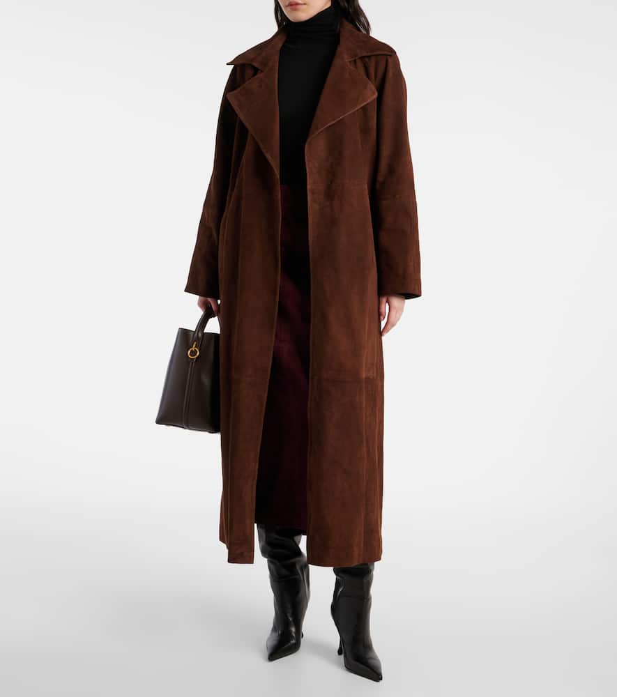 Althea suede wrap coat