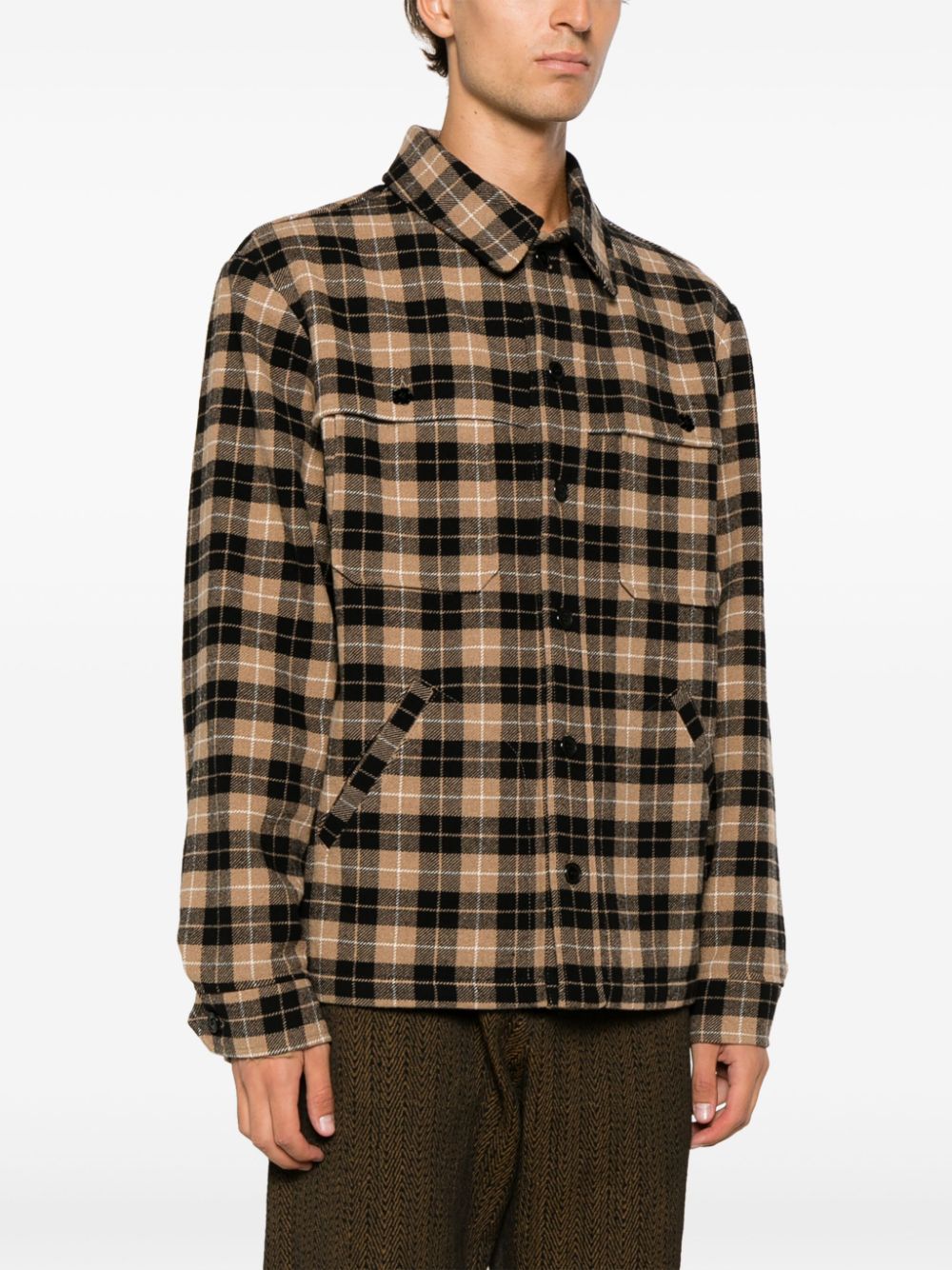 Checked button-up shirt - Brown