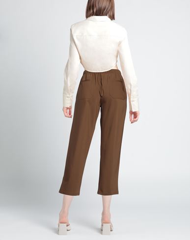 Woman Pants Brown Size 8 Virgin Wool, Elastane