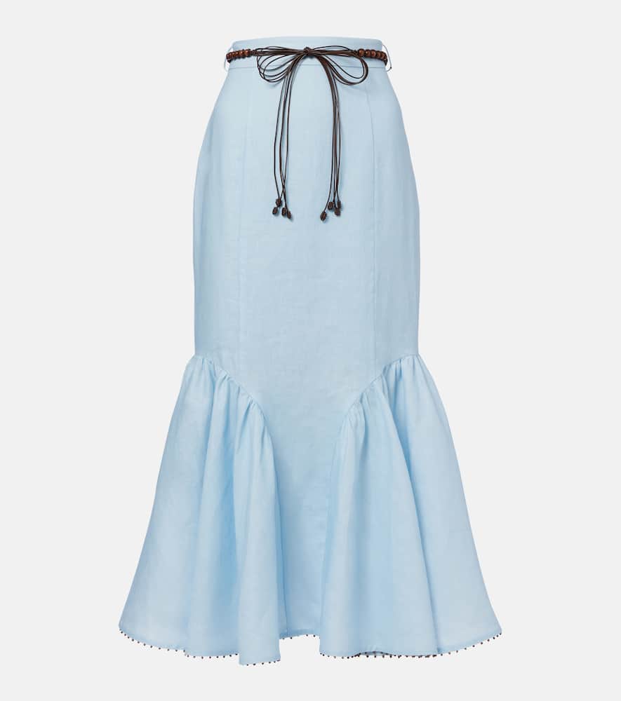 Rhiannon linen midi skirt