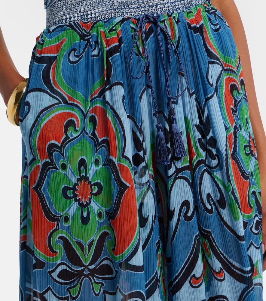Printed wide-leg pants