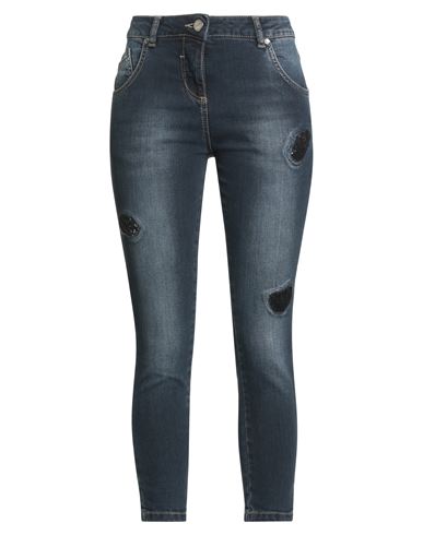 Woman Jeans Blue Size 26 Cotton, Elastane