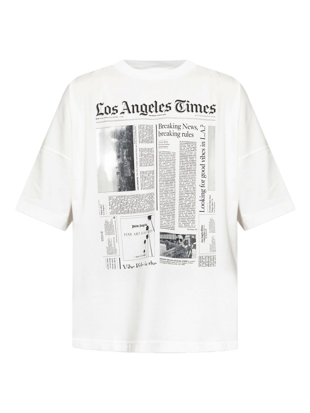 Newspaper print T-shirt - White
