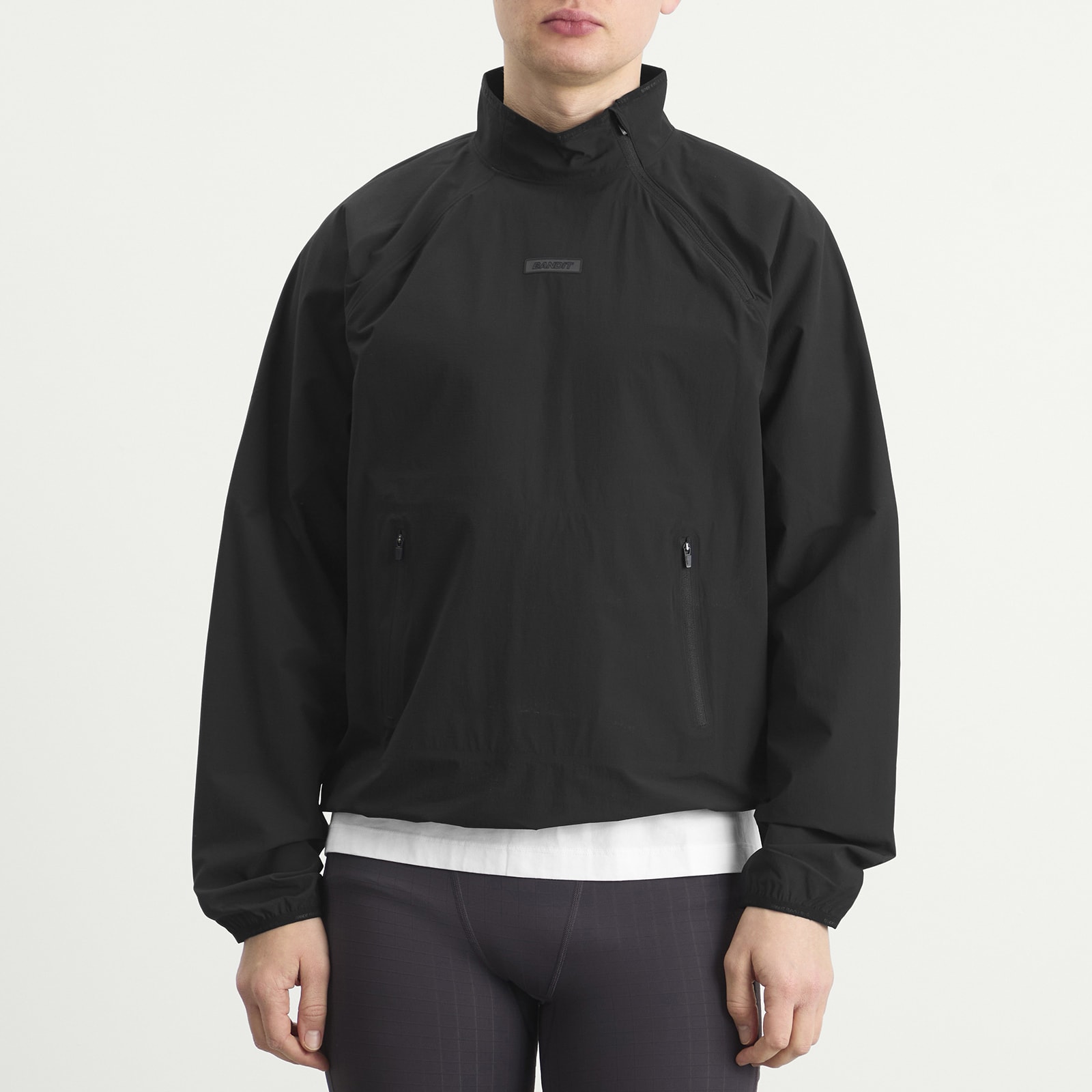 Men's Windproof Asymetrical Pullover Black