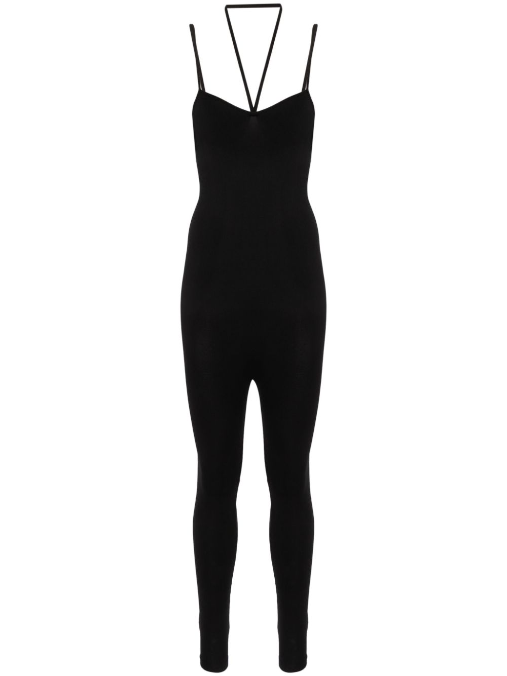 Ribbed-detailed jumpsuit - Black