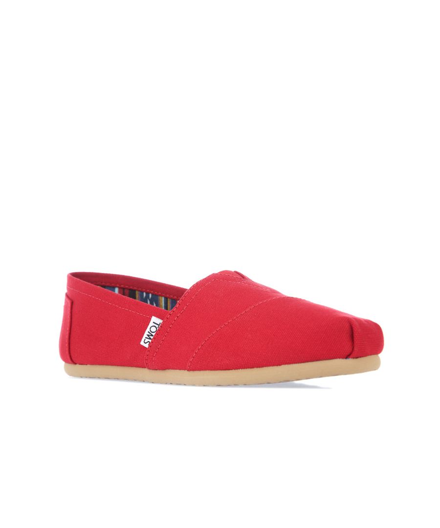Toms Womens Classics Canvas Pumps in Red Textile