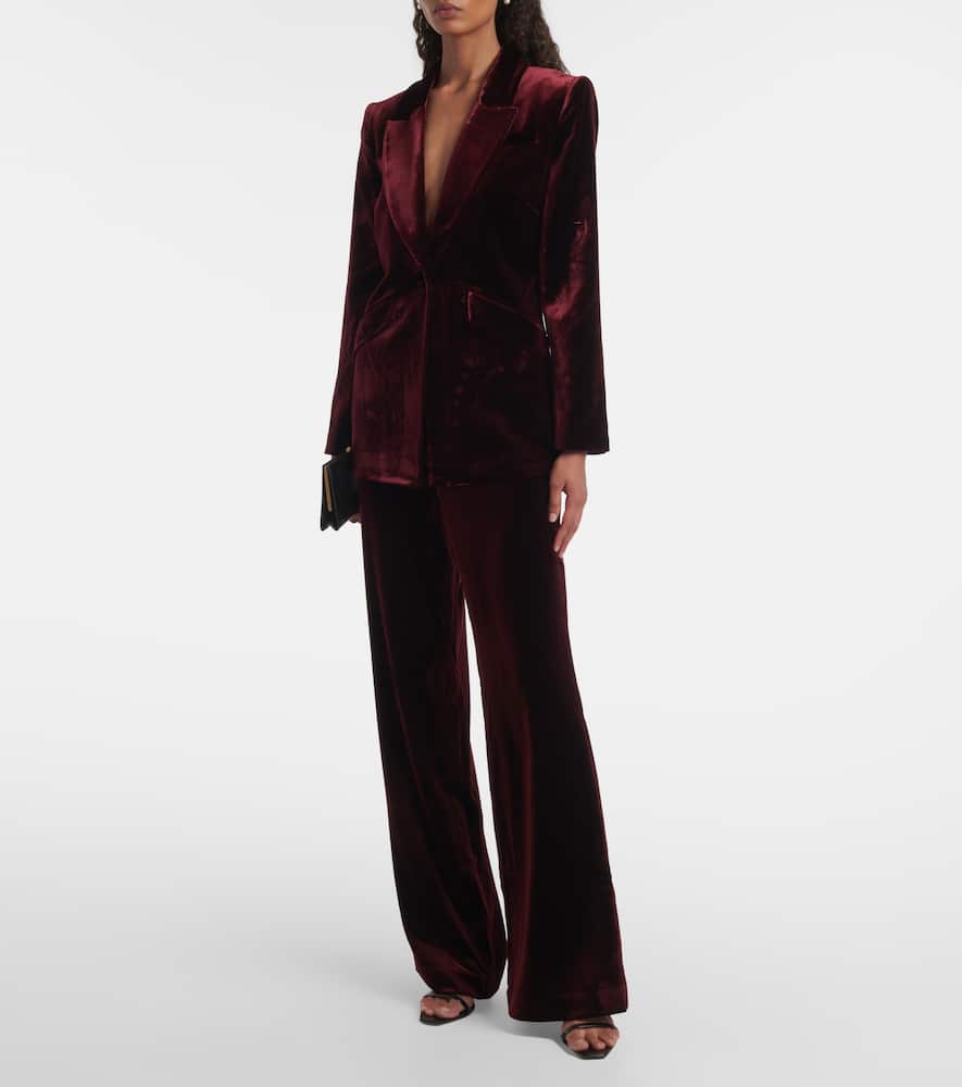Velvet wide-leg pants
