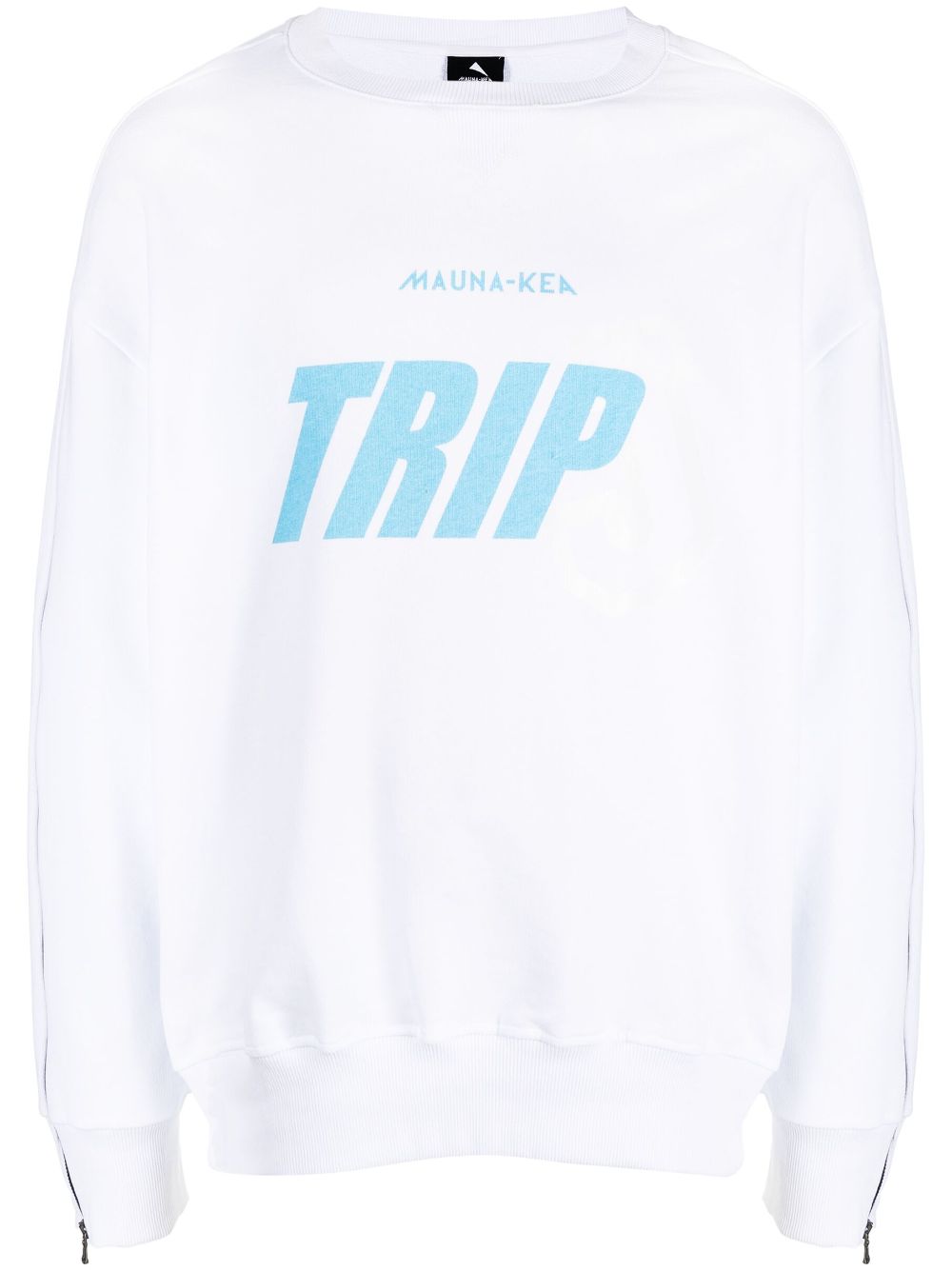 X Triple J logo-print zip-sleeve sweatshirt - White