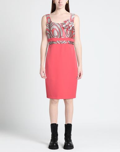 Camilla Milano Woman Midi dress Coral Size 12 Polyester, Elastane, Polyamide