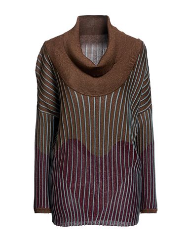Woman Sweater Brown Size 4 Viscose, Polyamide, Metal, Polyester