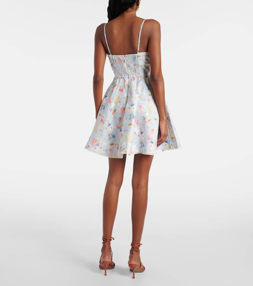 Lucky floral linen minidress