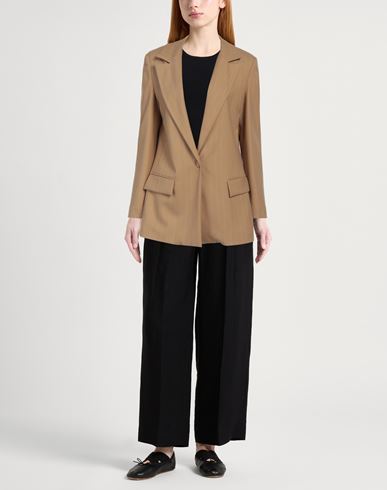 Woman Blazer Camel Size 4 Polyester, Viscose, Elastane