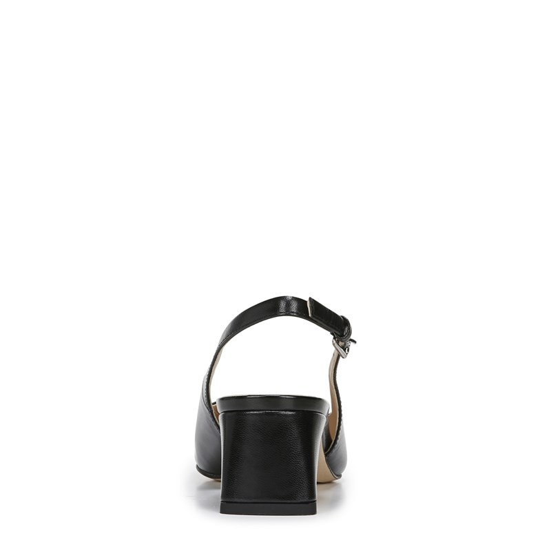 Women's Racer Slingback Pump Shoes (Black Leather)