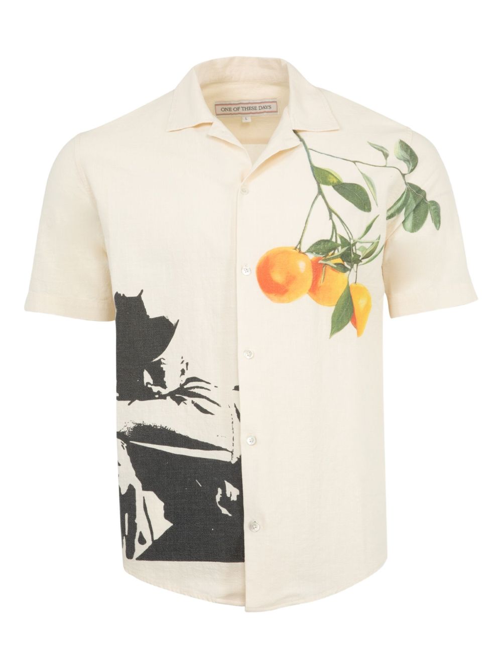 Fruit-print short-sleeve shirt - Neutrals