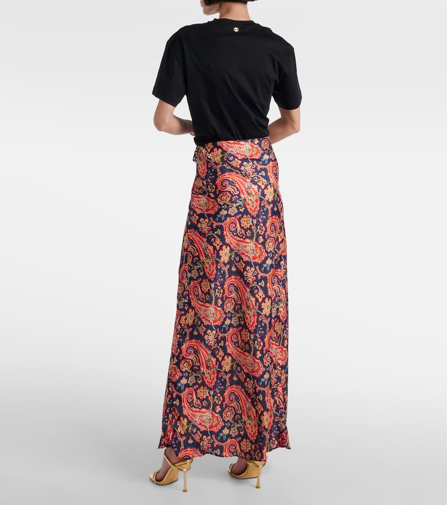 Paisley satin maxi skirt