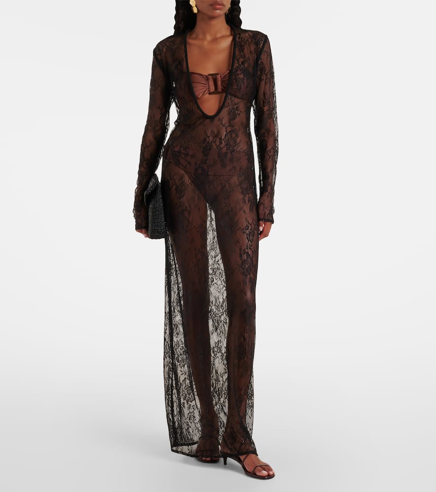 Sheer lace maxi dress