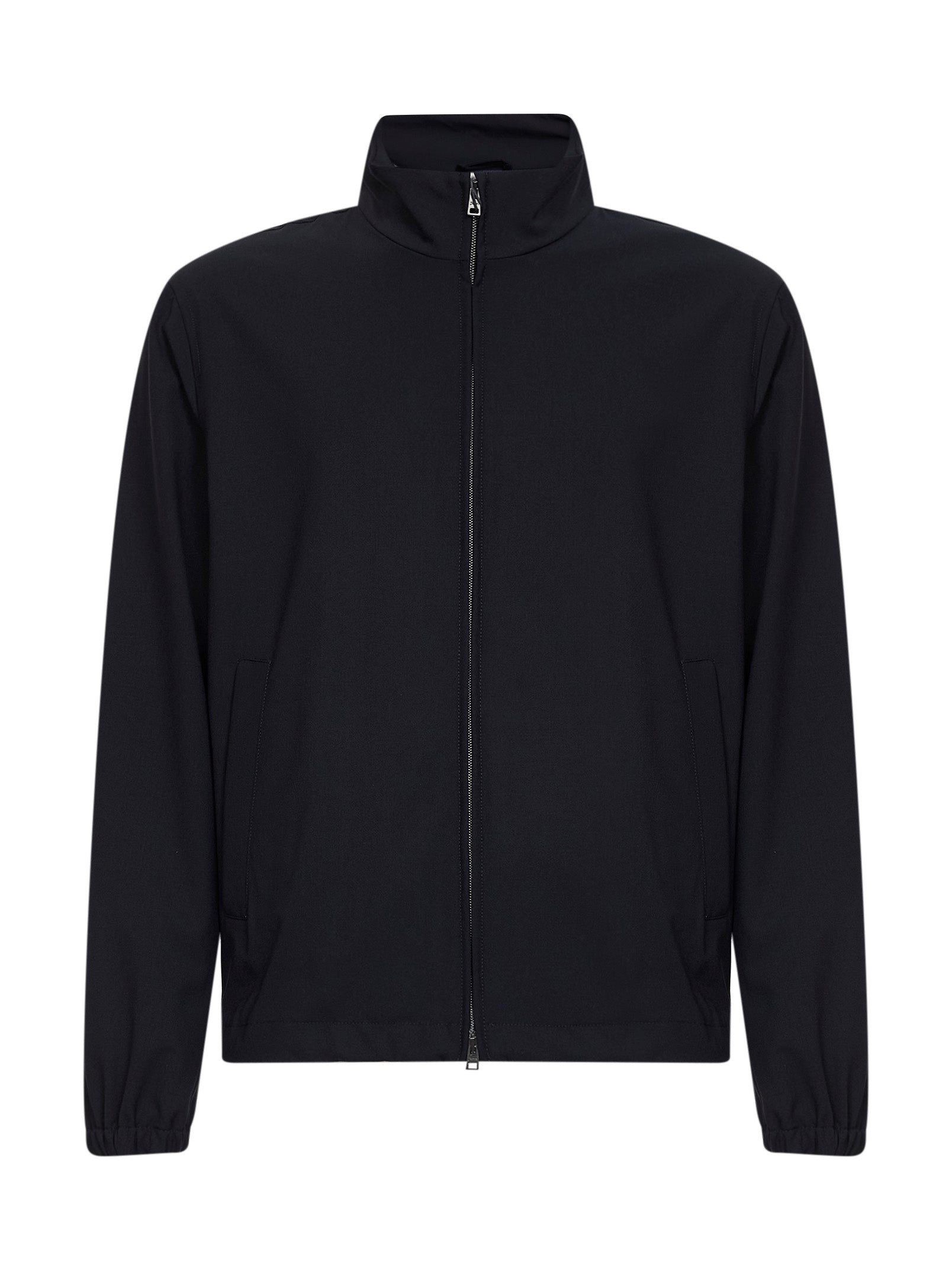Wool-Blend Bomber Jacket — Navy
