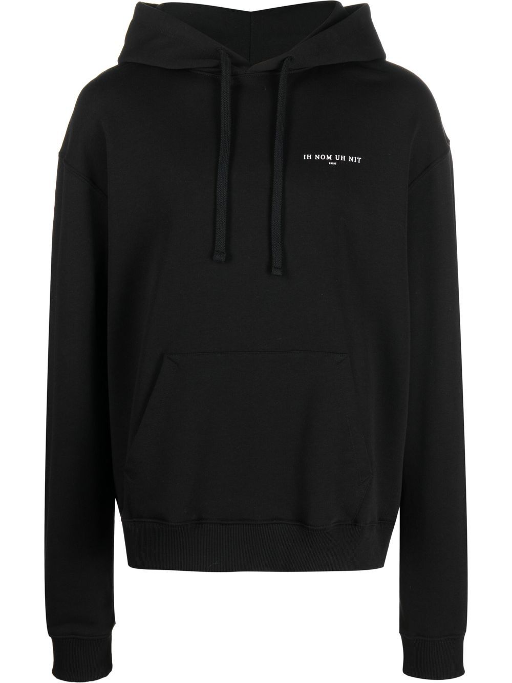 Graphic-print cotton hoodie - Black