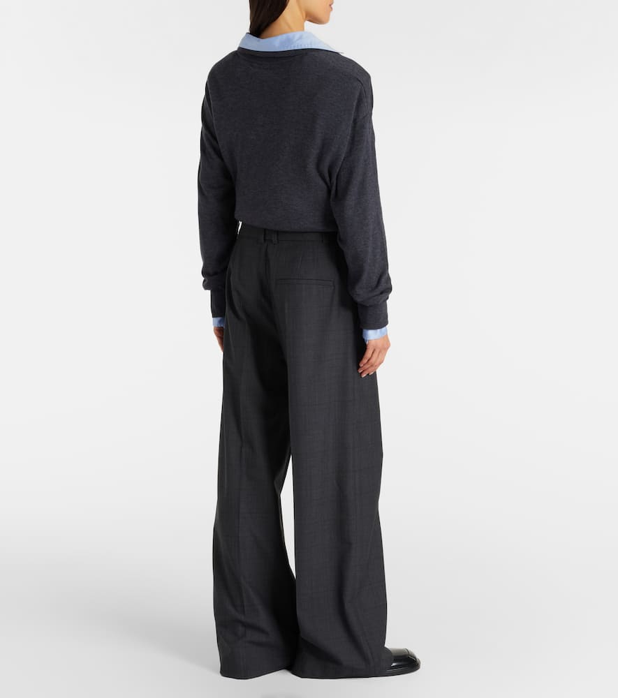 Brickell plaid wide-leg pants