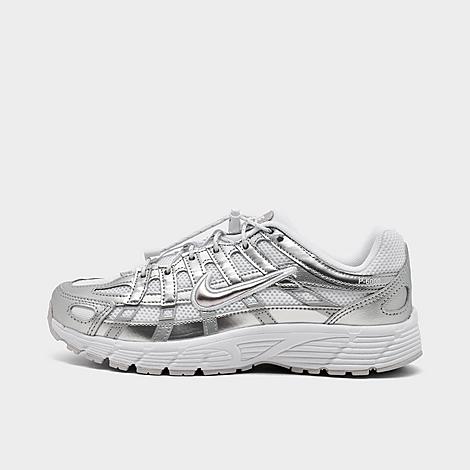 Big Kids P-6000 Utility Casual Shoes in White/Vast Grey/Metallic Silver