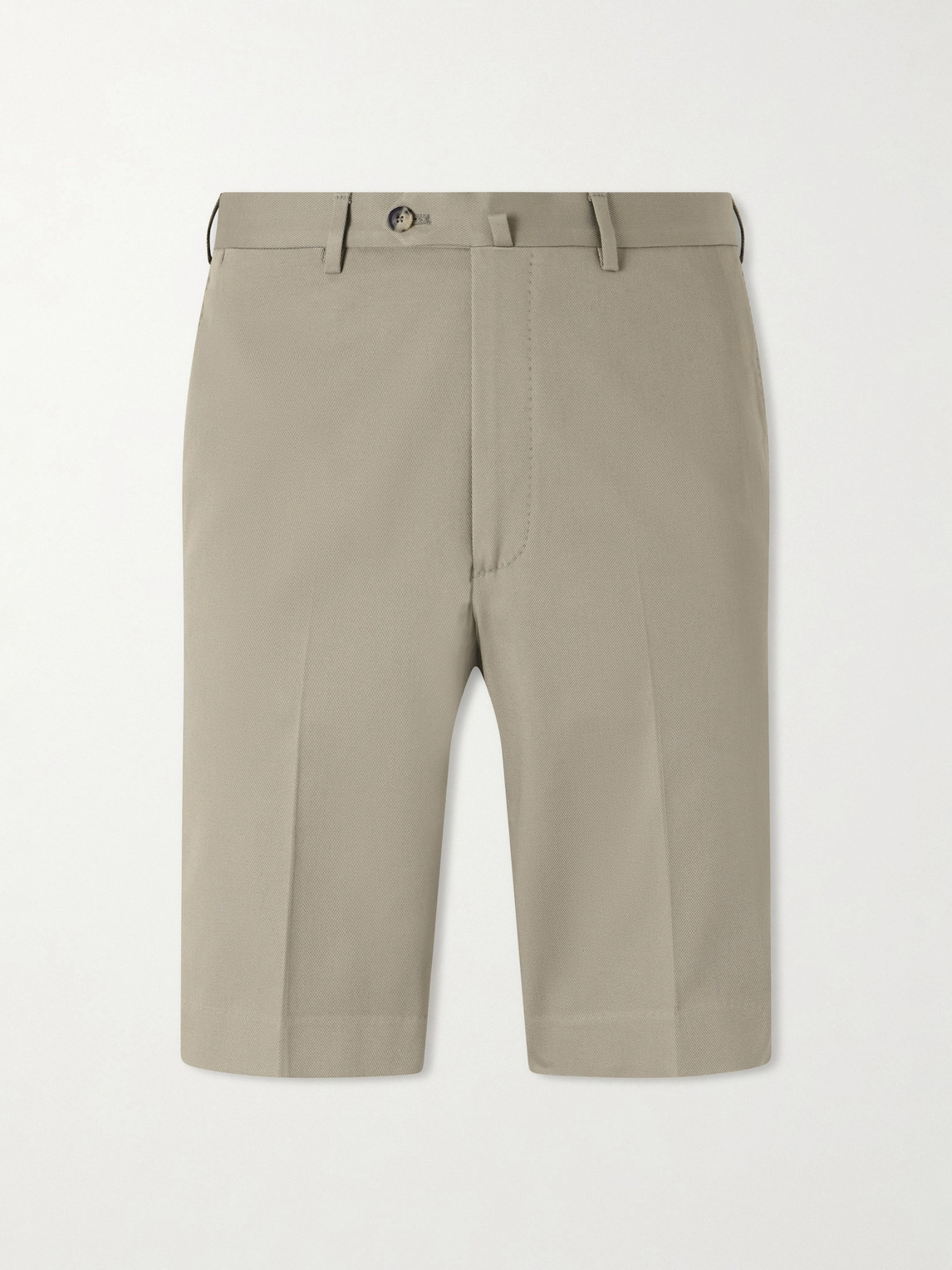 Straight-Leg Cotton-Blend Twill Shorts