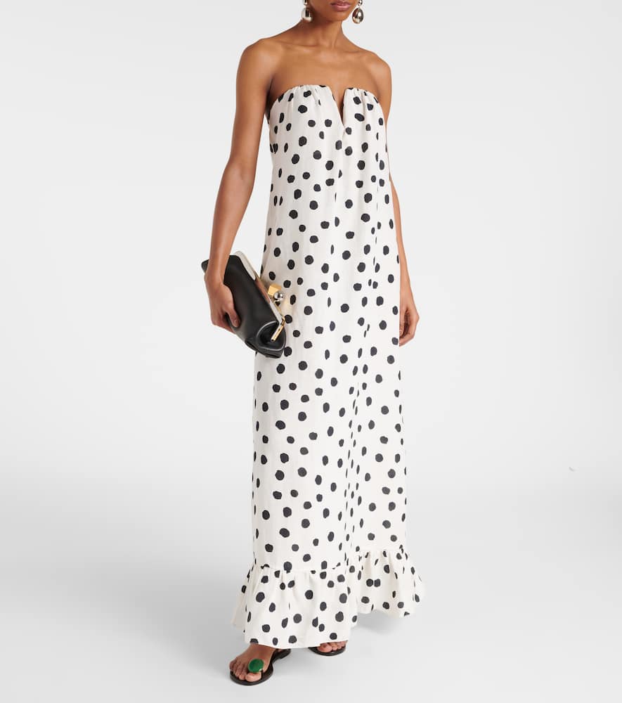Polka-dot bustier dress