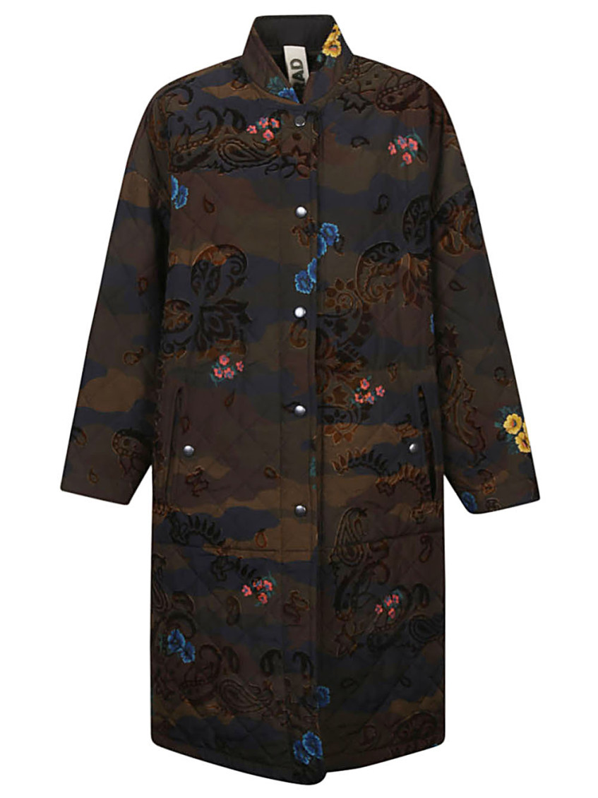 Green Petra camouflage print ovesized coat