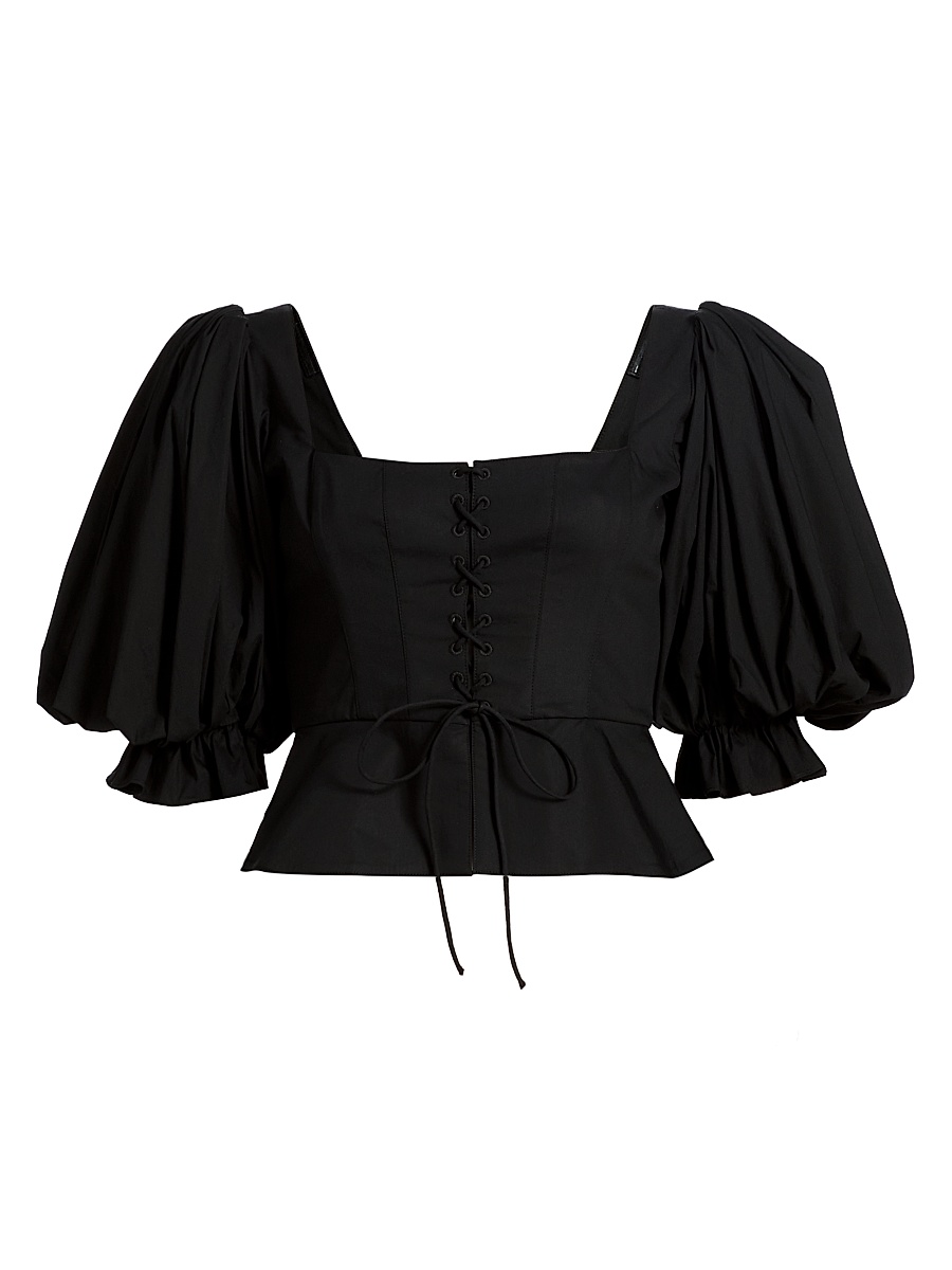 Women's Midler Puff-Sleeve Top - Black