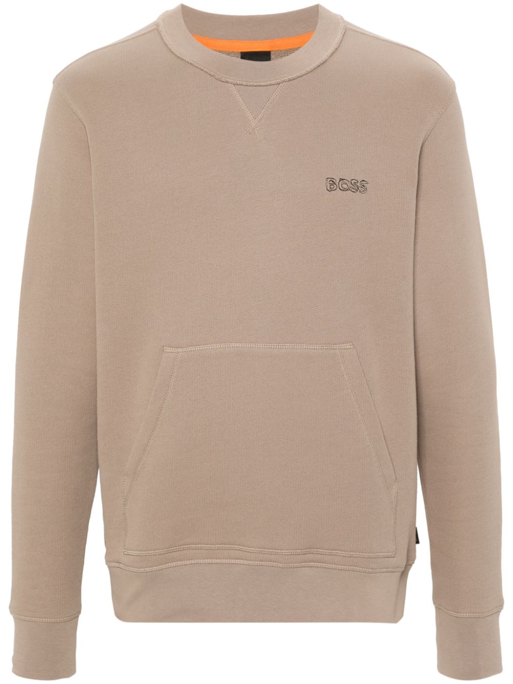 Logo-embroidered cotton sweatshirt - Brown