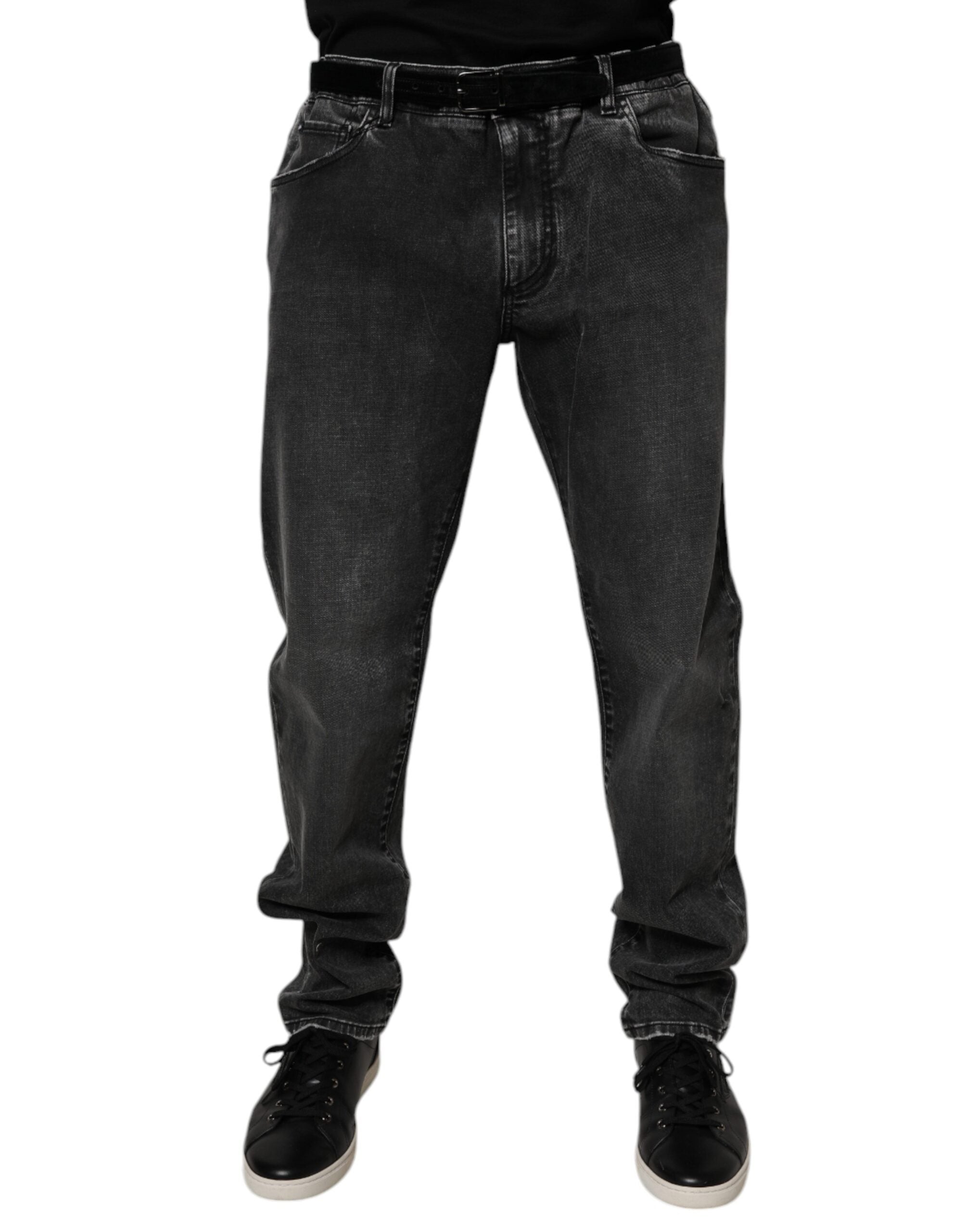 Cotton Stretch Skinny Jeans — Black