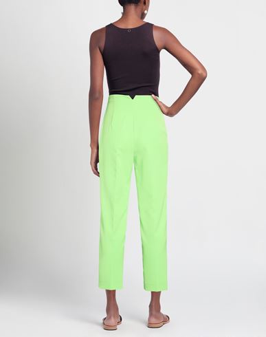 Woman Pants Lime green Size M Polyester, Elastane