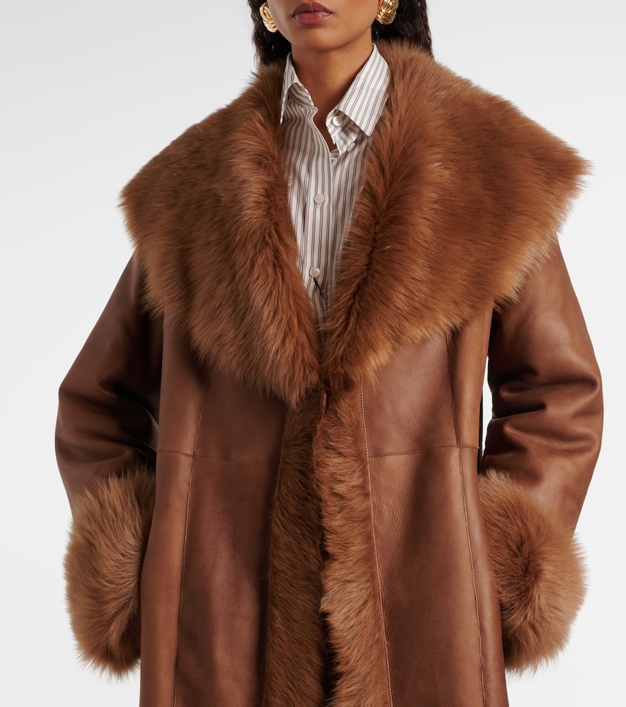 Marlene reversible shearling-lined suede coat