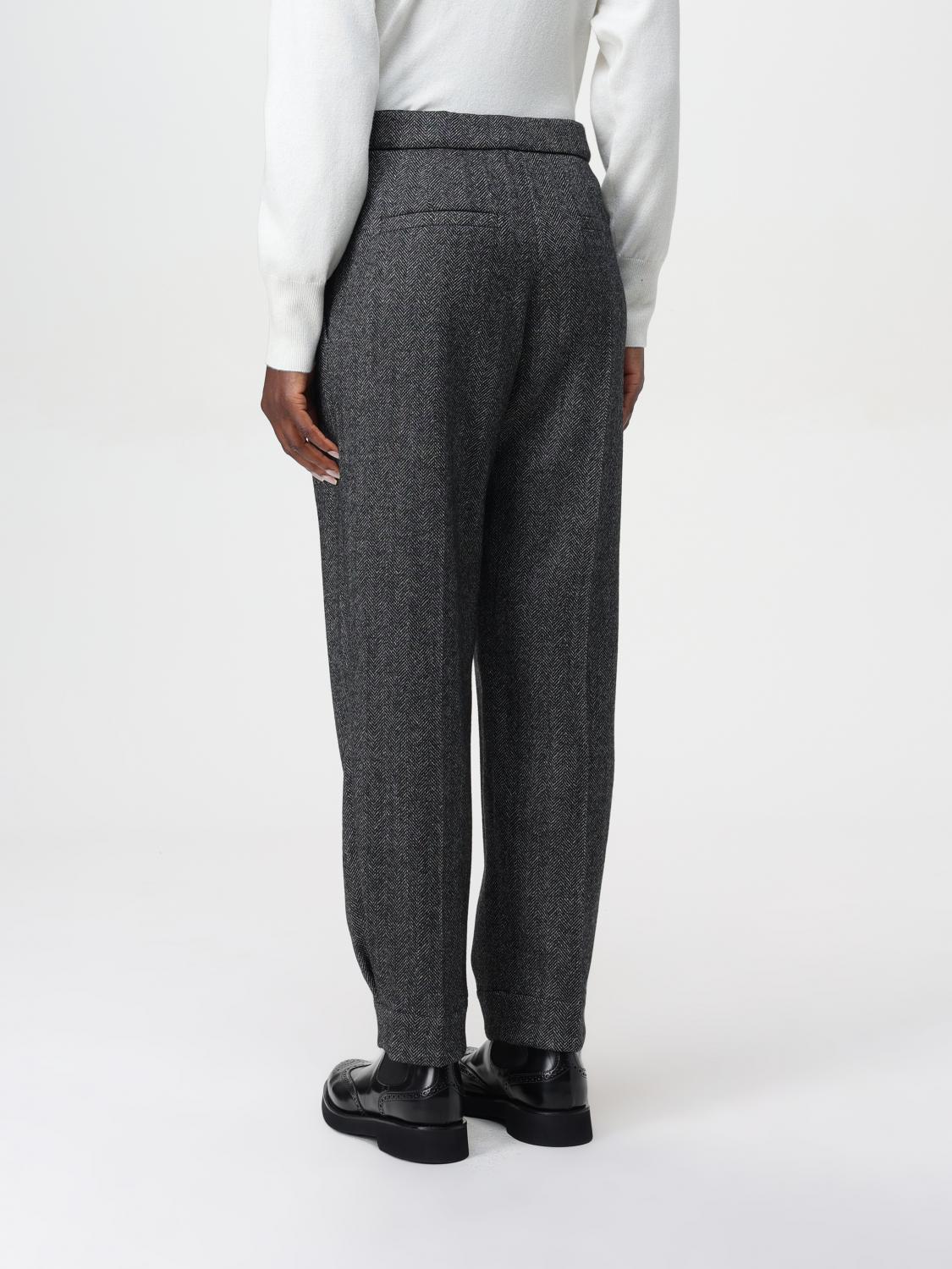 Herringbone-pattern tailored trousers - Grey