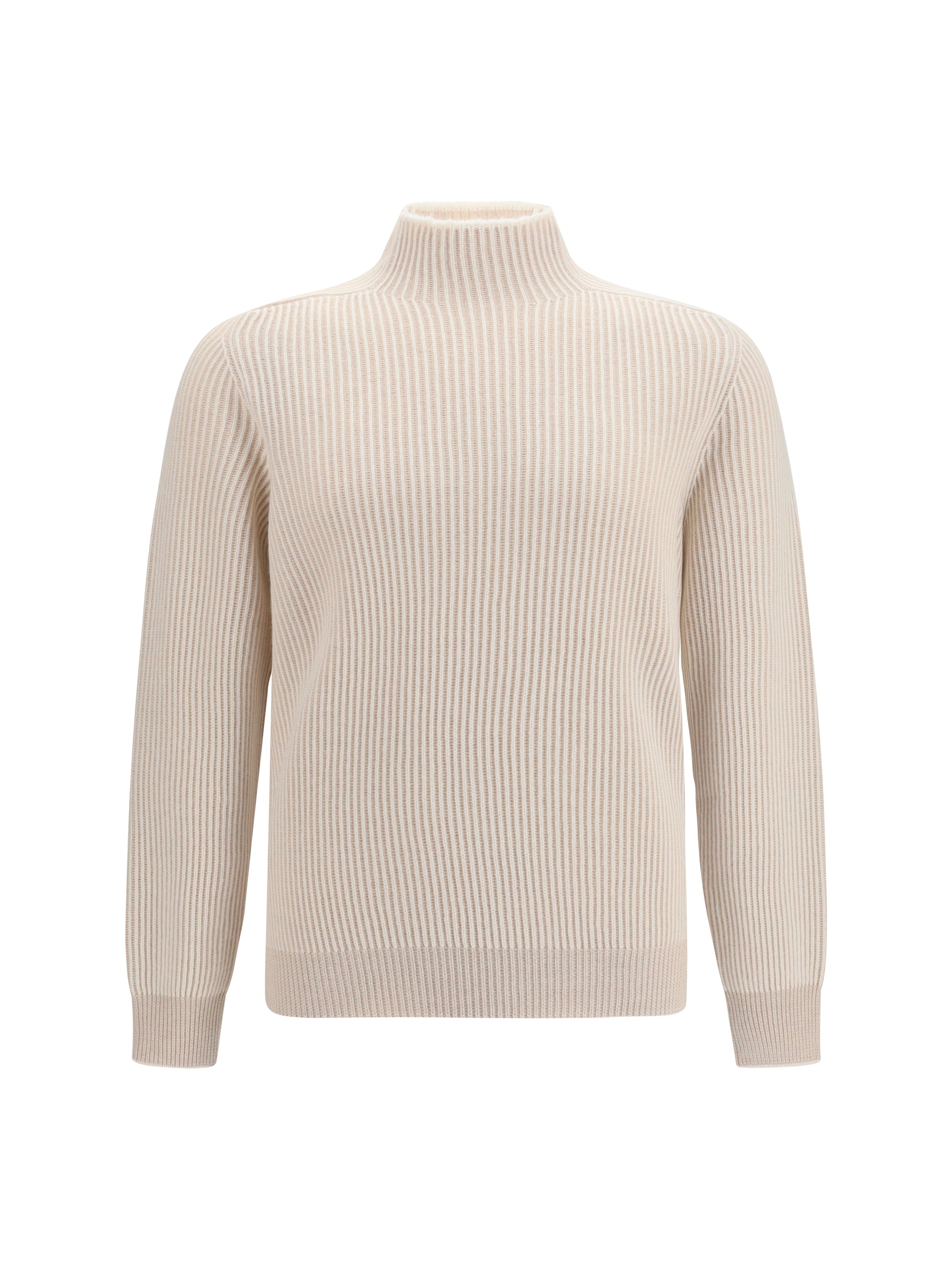 Cashmere Turtleneck Sweater — Beige