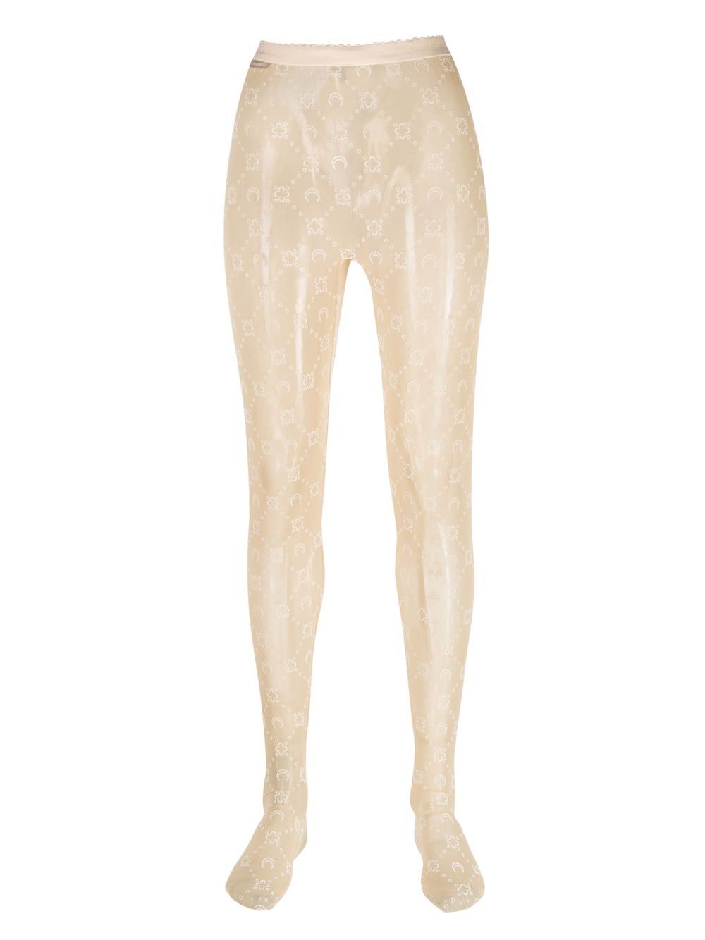 Monogram-pattern tights - Neutrals