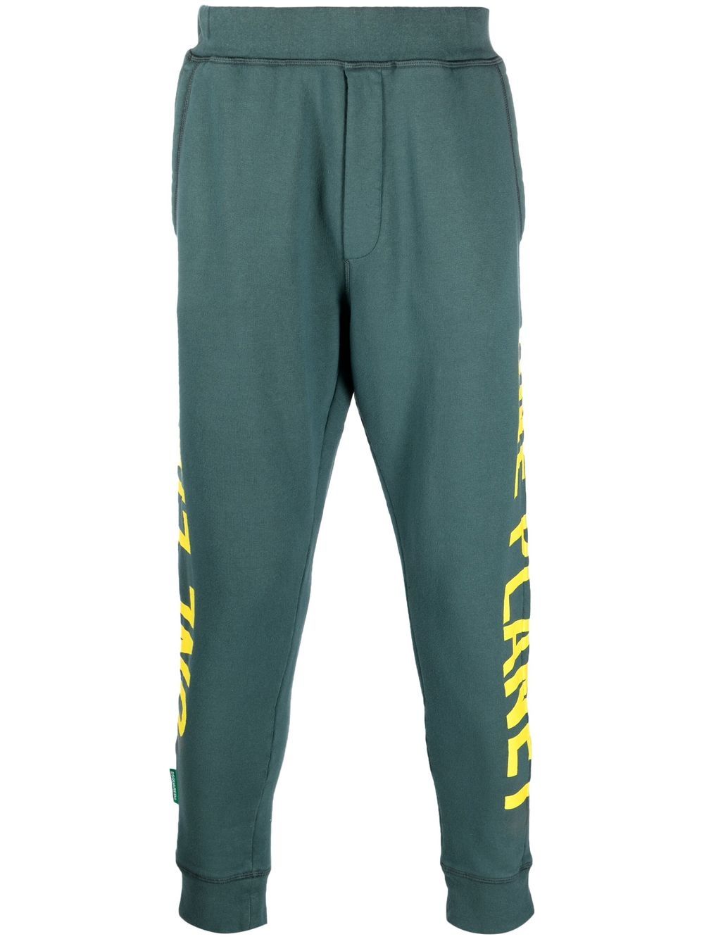 Logo-print cotton track pants - Green