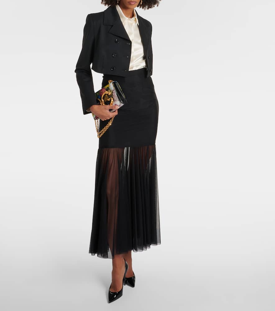 Paneled silk shirt