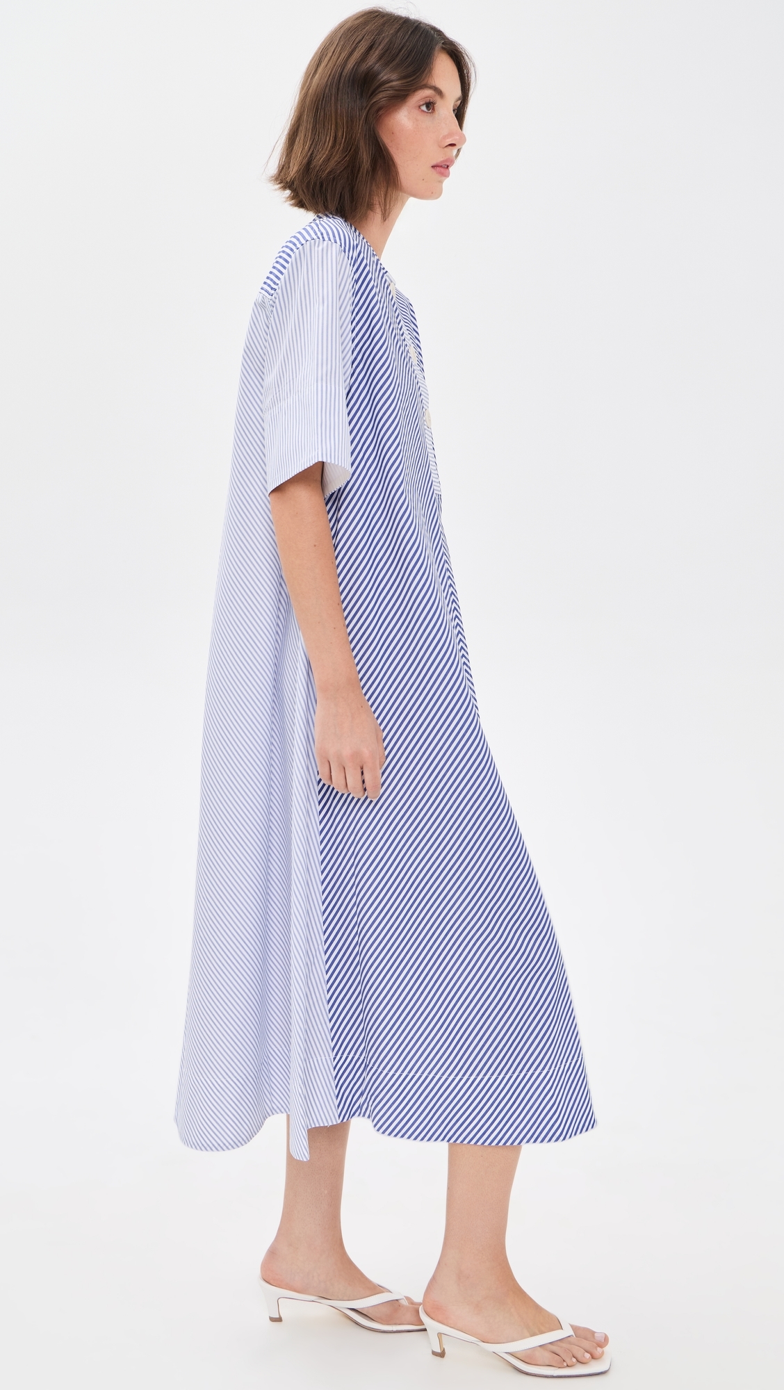Ivy Stripe Shirt Dress Navy