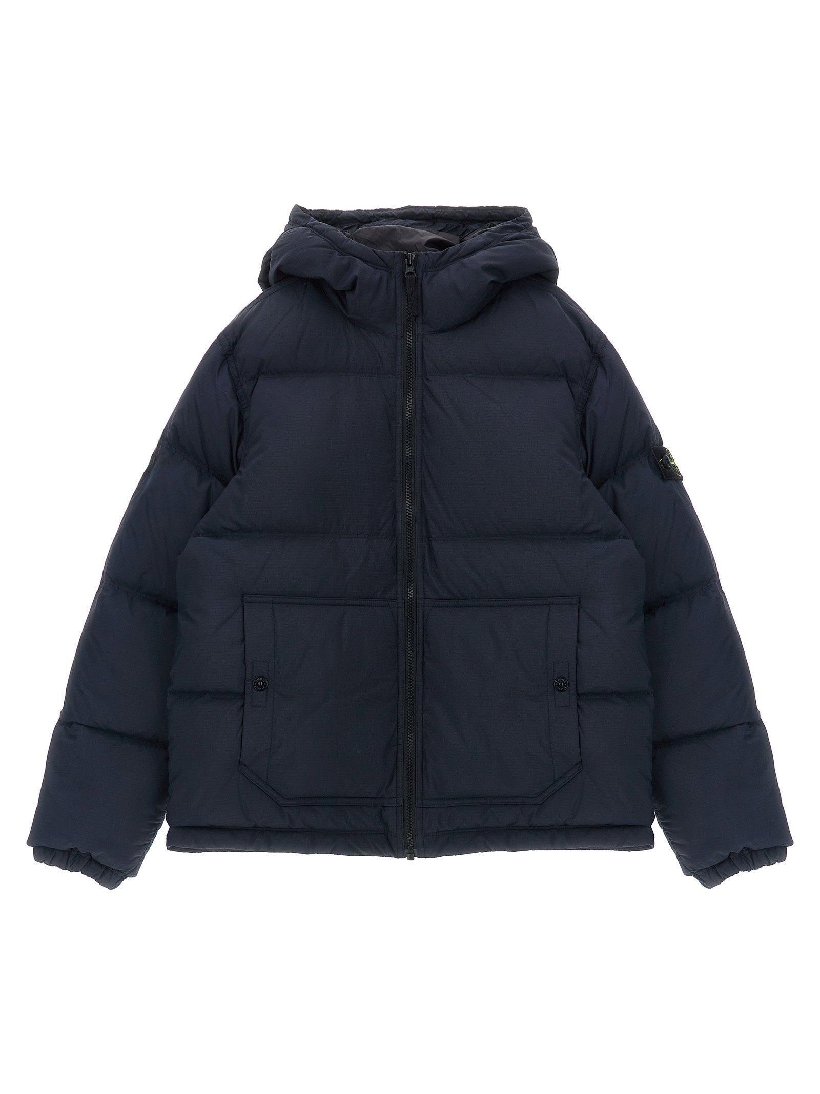 Quilted Down Jacket — Navy