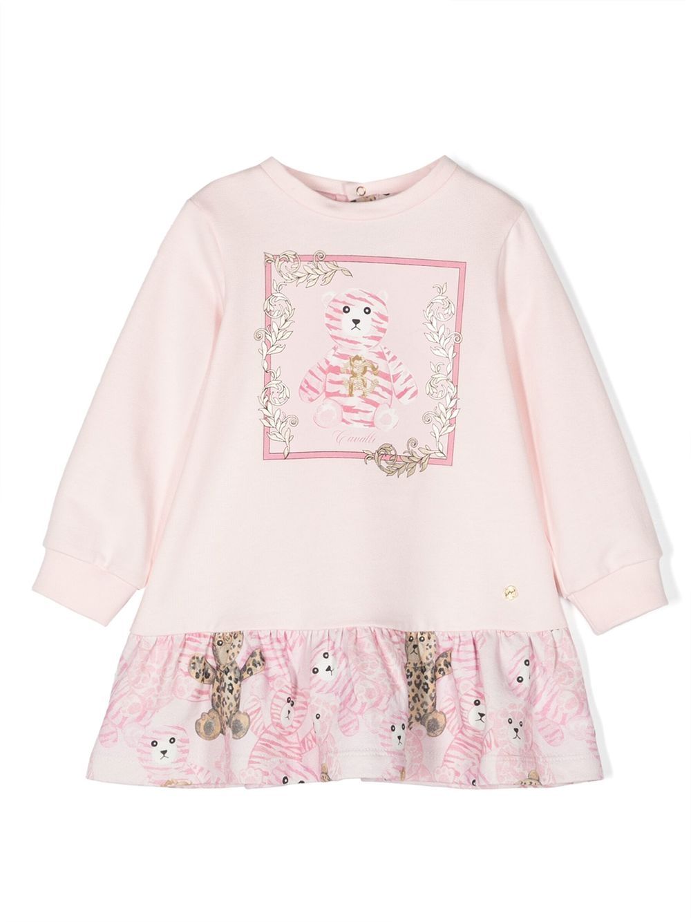 Teddy-print sweater dress - Pink