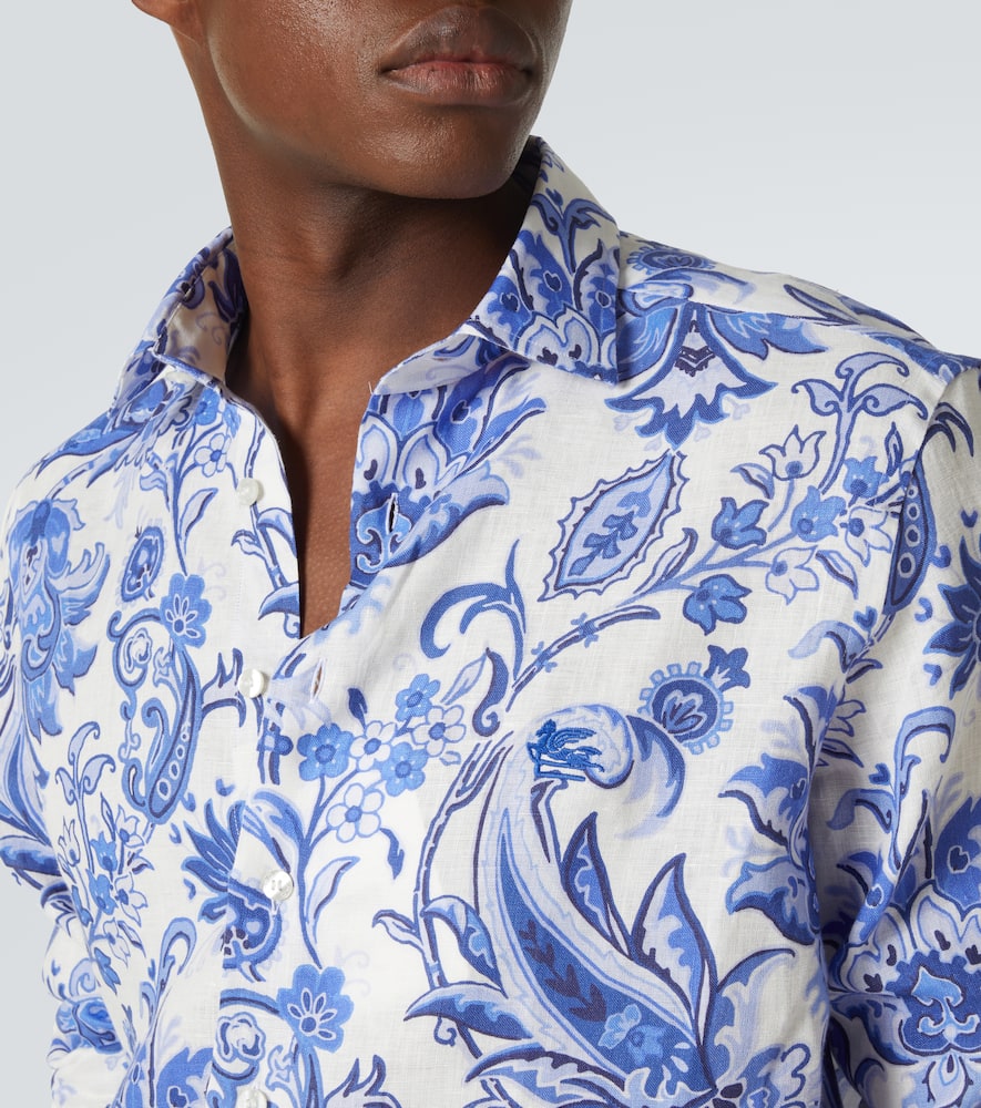 Roma printed linen shirt