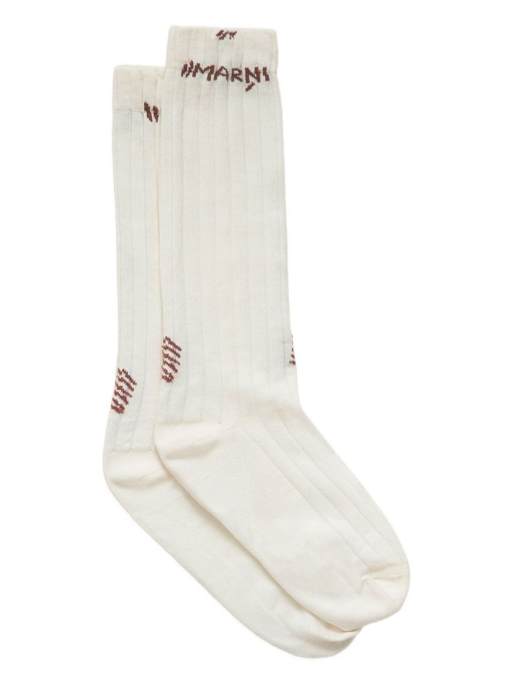 Logo woven ribbed socks - Blue