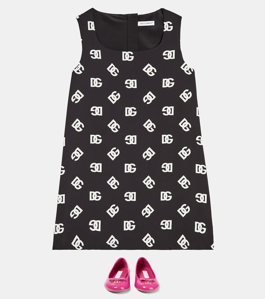 Logo silk-blend dress